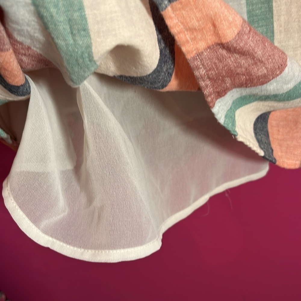Striped cotton/linen halter mini - Picture 4 of 7